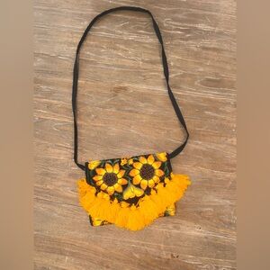 Sunflower Fringe Crossbody Bag